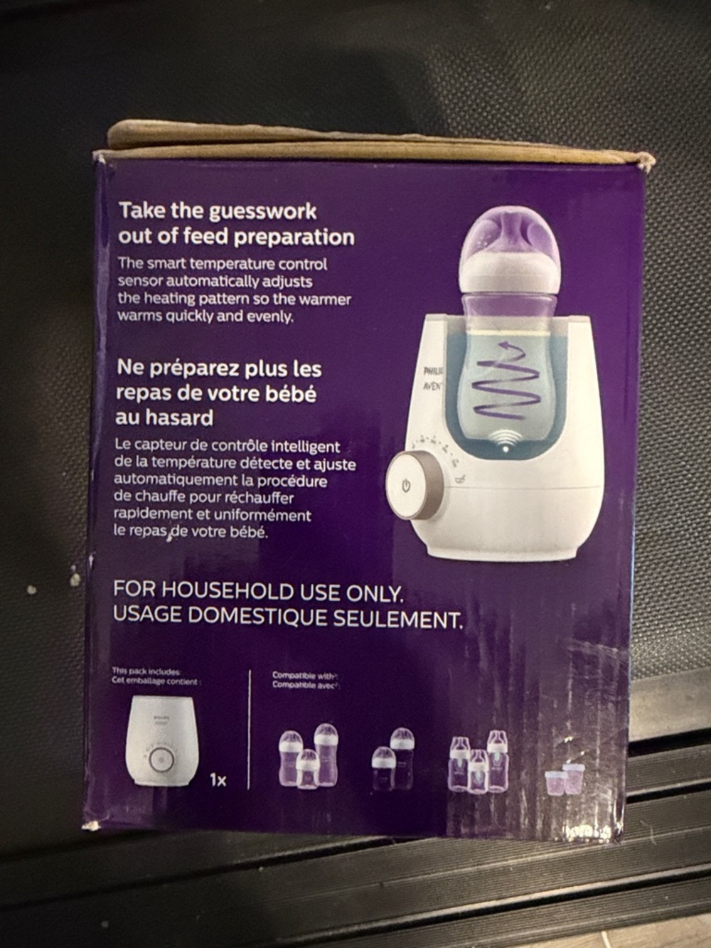 Philips Avent White Bottle Warmer - Purple Accent Packaging - Picture 2 of 3